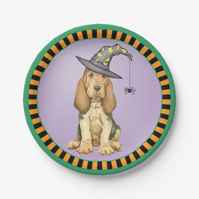 Halloween Bloodhound Paper Plate (Front)
