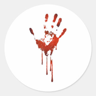 Halloween Bloody Hand Print Costume Zombie Outfit Classic Round Sticker