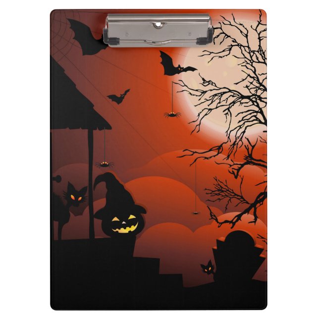 Halloween Bloody Moonlight Nightmare Clipboard (Front)