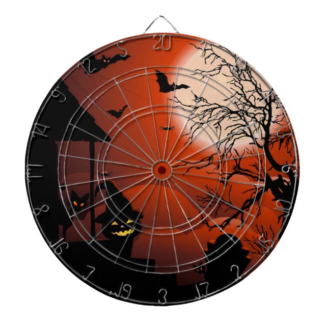 Halloween Bloody Moonlight Nightmare Dartboard (Front)