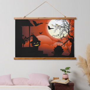 Halloween Bloody Moonlight Nightmare Hanging Tapestry