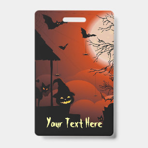 Halloween Bloody Moonlight Nightmare ID Badge