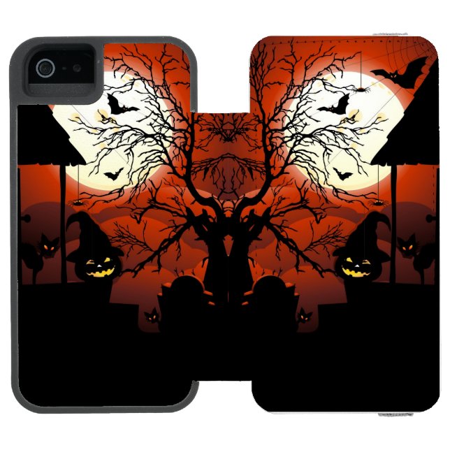 Halloween Bloody Moonlight Nightmare Incipio iPhone Wallet Case (Folio Open)