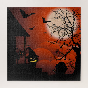 Halloween Bloody Moonlight Nightmare Jigsaw Puzzle