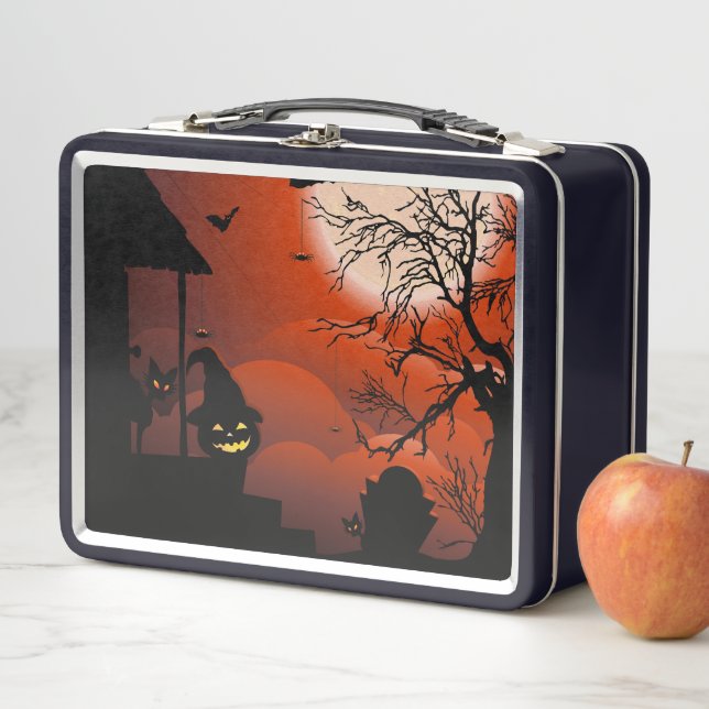 Halloween Bloody Moonlight Nightmare Metal Lunch Box (In Situ)