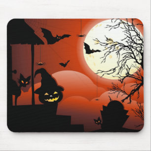 Halloween Bloody Moonlight Nightmare Mouse Pad