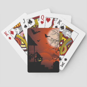 Halloween Bloody Moonlight Nightmare Playing Cards