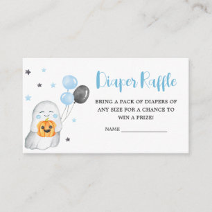 Halloween Blue A Little Boo Diaper Raffle Enclosure Card