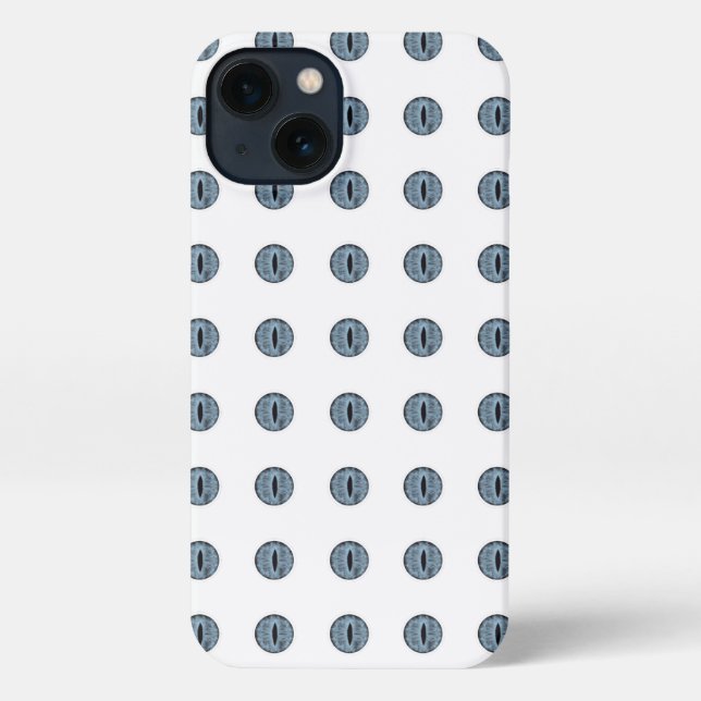 Halloween Blue Polka Dot Eyes iPhone Case (Back)