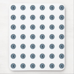Halloween Blue Polka Dot Eyes Mouse Pad