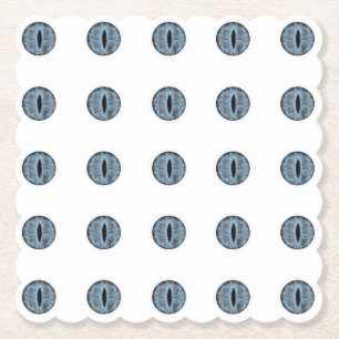 Halloween Blue Polka Dot Eyes Paper Coaster
