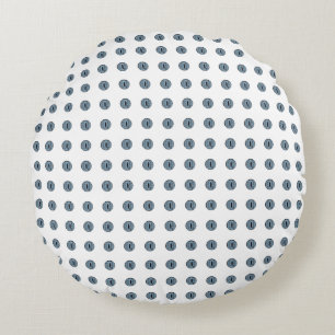 Halloween Blue Polka Dot Eyes Round Cushion