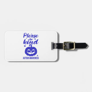 Halloween Blue Pumpkin Autisim Awareness Luggage Tag