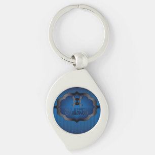Halloween blue skull key ring