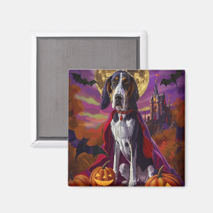 Halloween Bluetick Coonhound Dog Pumpkins Scary Magnet