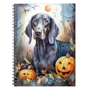 Halloween Bluetick Coonhound With Pumpkins Scary Notebook