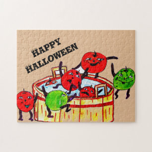 HALLOWEEN BOBBING FOR APPLES PARTY JIGSAW PUZZLE