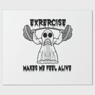 Halloween Bodybuilder Gym Fitness - Ghost Workout Wrapping Paper