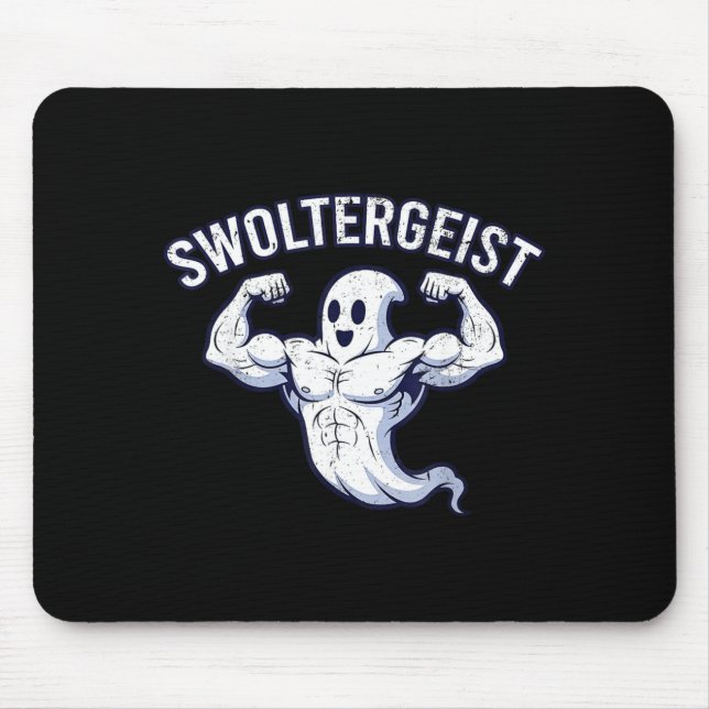 Halloween Bodybuilding Ghost Funny Swoltergeist Mouse Pad (Front)