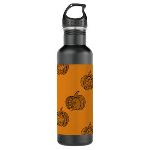 Halloween boho Zentangle ® inspired pumpkin Autumn 710 Ml Water Bottle