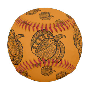Halloween boho Zentangle ® inspired pumpkin Autumn Baseball