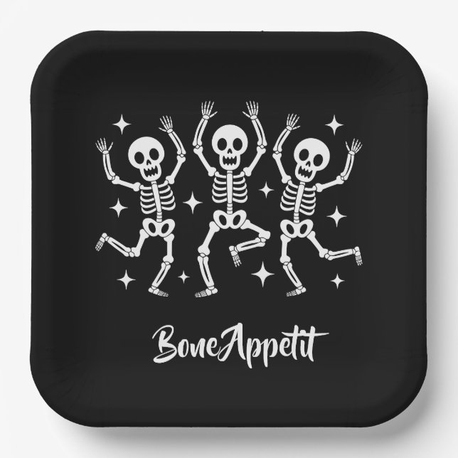 Halloween Bone Appetit  Paper Plate (Front)