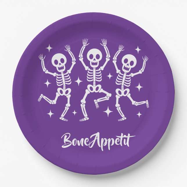 Halloween Bone Appetit  Paper Plate (Front)