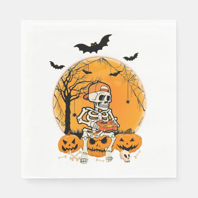 Halloween BonePumpkin Napkin (Front)
