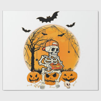 Halloween BonePumpkin Wrapping Paper