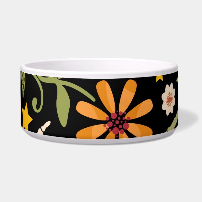 Halloween bones, floral seamless pattern. (Front)