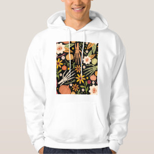 Halloween bones, floral seamless pattern. hoodie