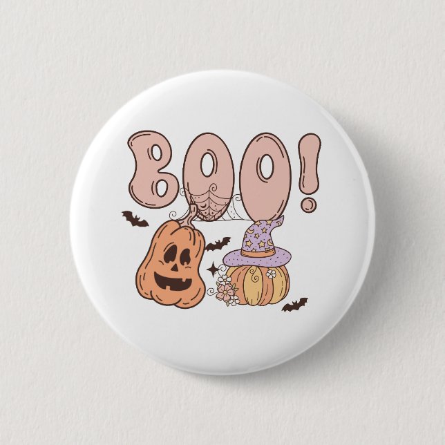 Halloween Boo 6 Cm Round Badge (Front)
