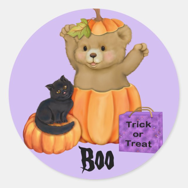 Halloween Boo Bear Stickers (Front)