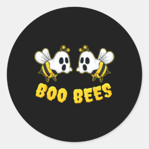Halloween Boo Bees Matching Couples Fun Classic Round Sticker