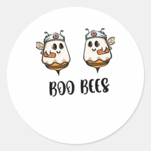 Halloween Boo Bees Nurse Classic T-Shirt Classic Round Sticker