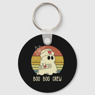 Halloween Boo Boo Crew Nurse Ghost Women Hallowee Key Ring