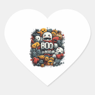 Halloween Boo Boo Crew Nurse Spooky Festival Heart Sticker