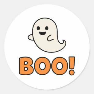Halloween Boo Classic Round Sticker