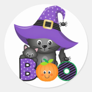 Halloween Boo Classic Round Sticker
