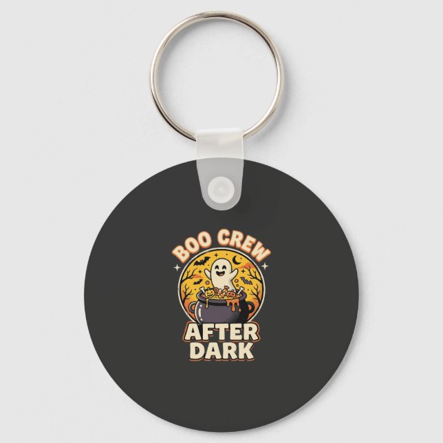 Halloween Boo Crew Badge Key Ring (Front)