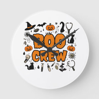 Halloween Boo Crew Clock – Playful Ghost Home Deco