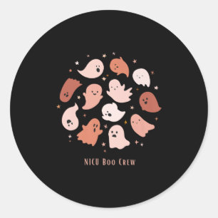 Halloween Boo Crew Cute Ghosts Nicu Nurse Premium Classic Round Sticker