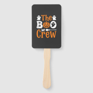 Halloween Boo Crew Ghost Pumpkin Cat Design Hand Fan