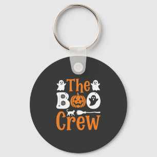 Halloween Boo Crew Ghost Pumpkin Cat Design Key Ring