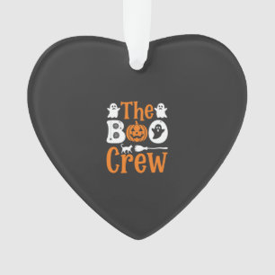 Halloween Boo Crew Ghost Pumpkin Cat Design Ornament