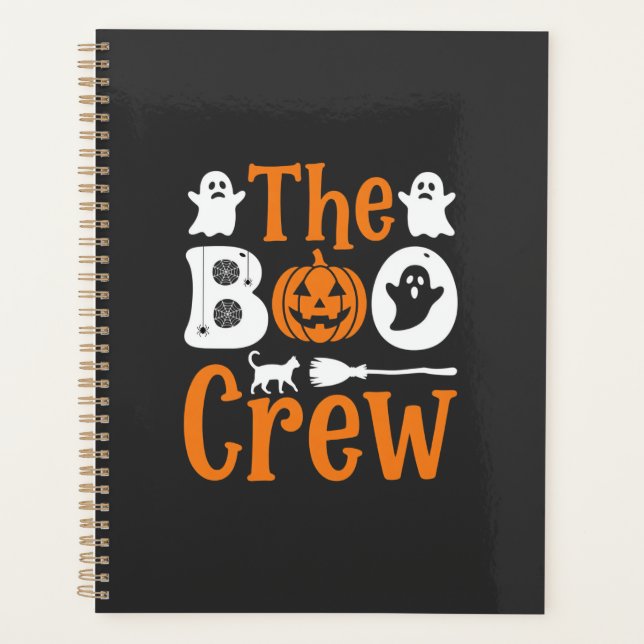 Halloween Boo Crew Ghost Pumpkin Cat Design Planner (Front)