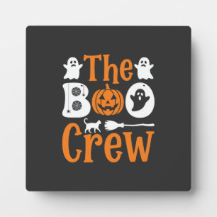 Halloween Boo Crew Ghost Pumpkin Cat Design Plaque