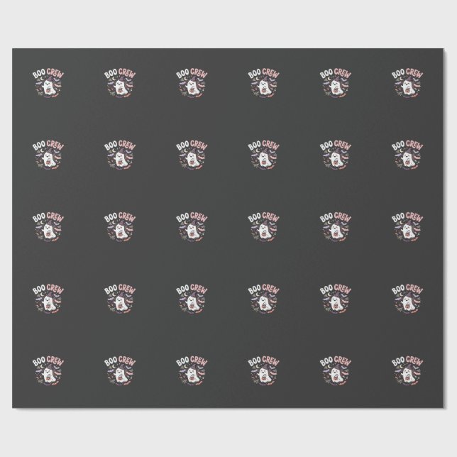 Halloween Boo Crew Ghost Wrapping Paper (Flat)