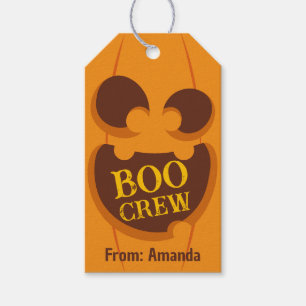Halloween Boo Crew Pumpkin Spooky Retro Face Gift Tags