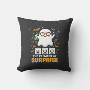 Halloween Boo Element of Surprise Ghost Design_1 Cushion